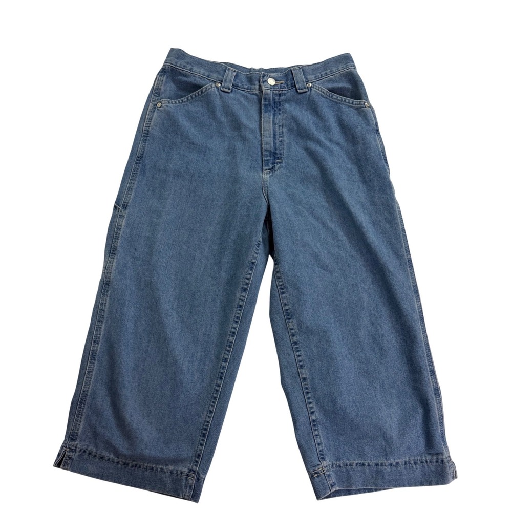 Vintage Riveted‎ by Lee Womens Blue Denim Carpenter Gaucho Wide Leg Jeans 8M